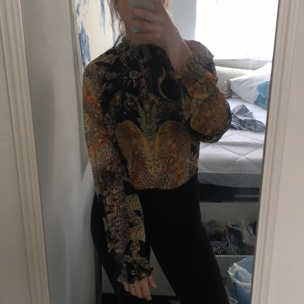 Bohemian top with smocked detail